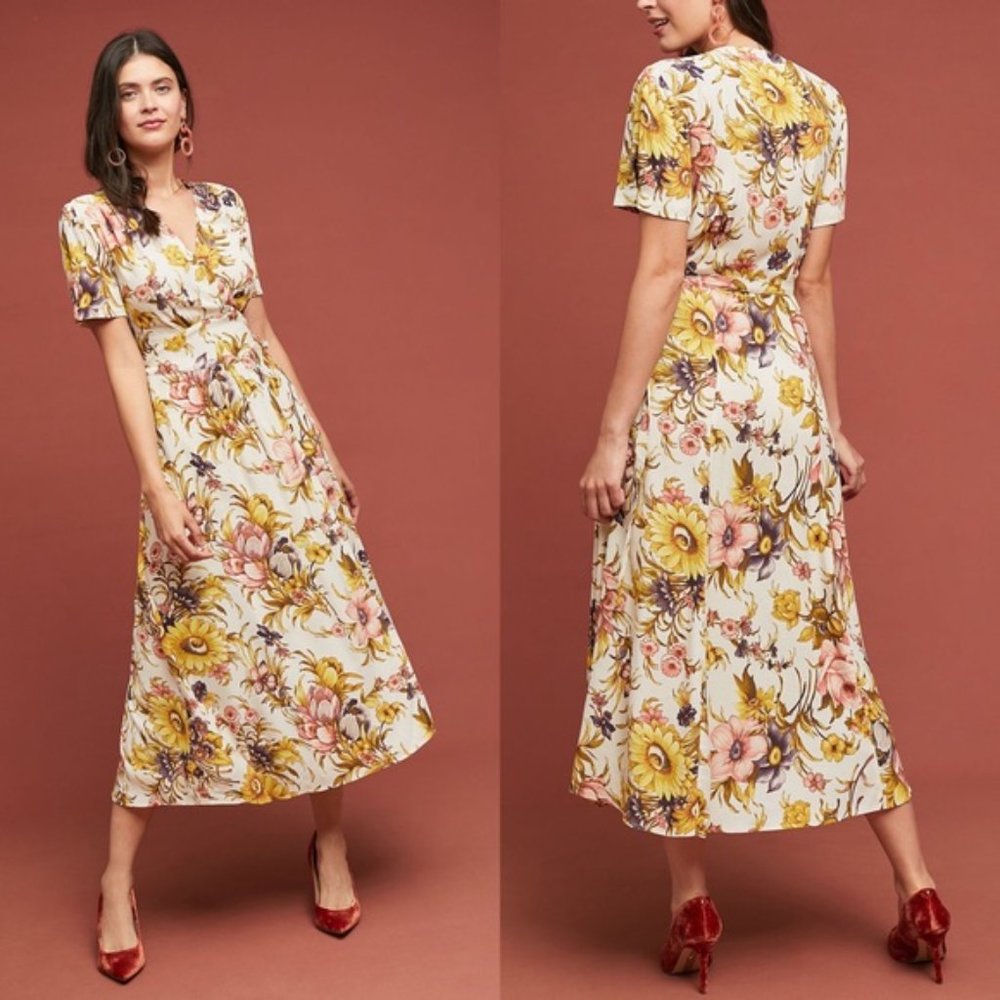 NWT Anthropologie Floral wrap dress size Medium